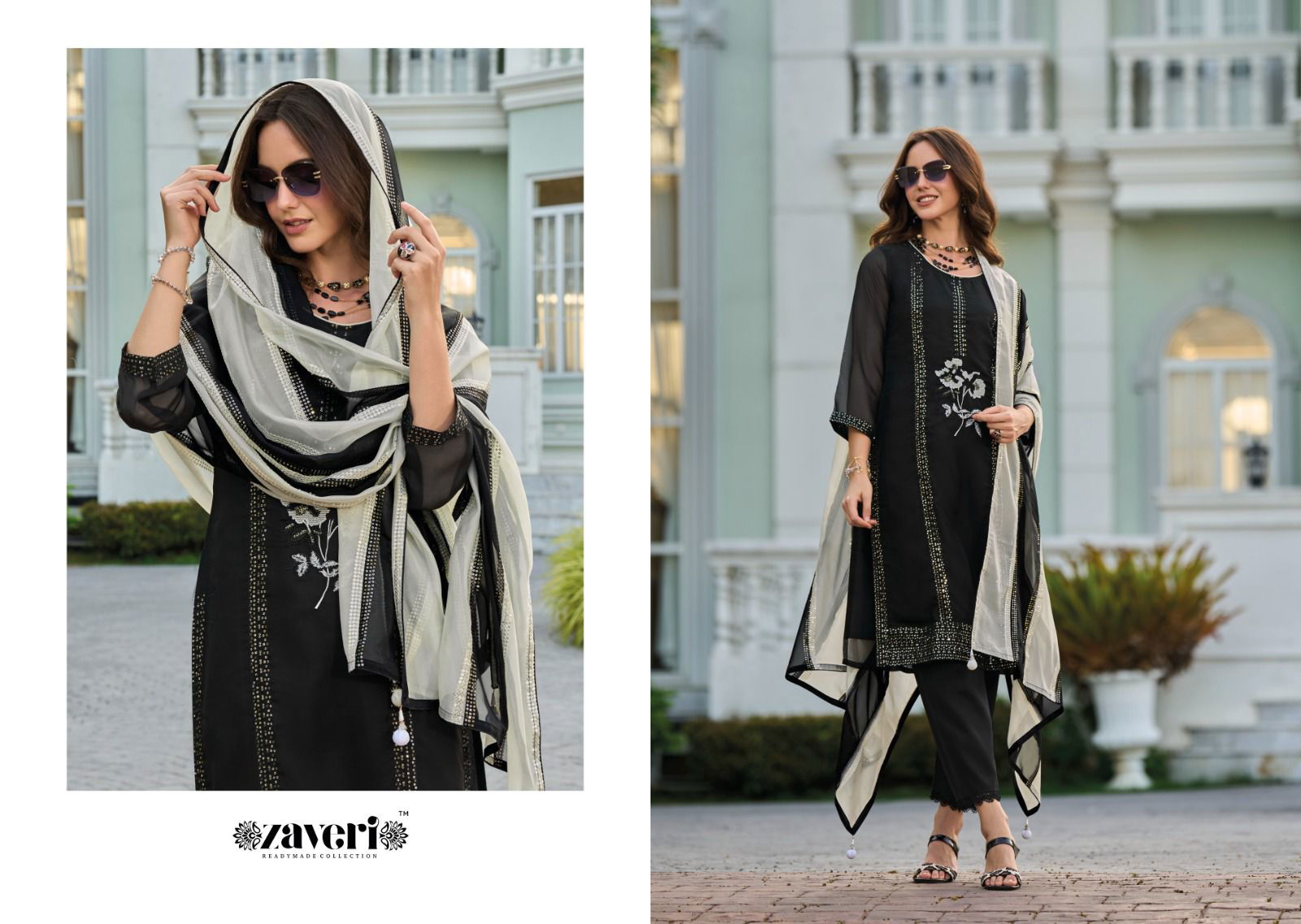 Rufi By Zaveri Heavy Organza Embroidery Kurti With Bottom Dupatta Wholesale Price In Surat
